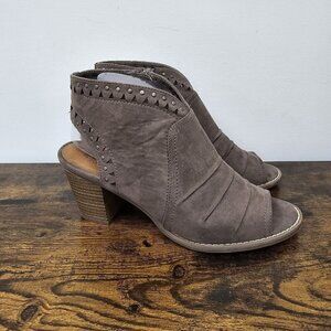 Sonoma Goods For Life Vitalize Ortholite Heeled Peep Toe Perforated Bootie 8.5